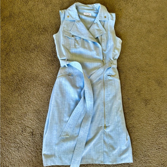 Calvin Klein Sky Blue Zipper Belted Collard
Mini Dress New, NO tags! Size 8 - Picture 3 of 5